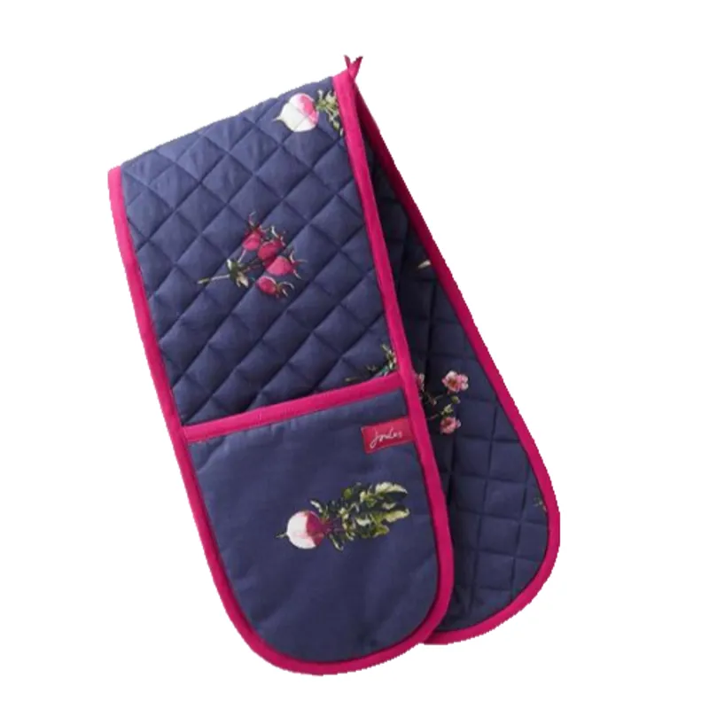 Joules Dorrit Double Oven Glove - French Navy Botanical Vegetable